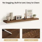 Fun Memories Rustic Wood Floating Shelves for Wall, Space-Saving Wall Mounted Shelves for Bathroom, Bedroom, Living Room and 