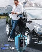 Tire Inflator Portable Air Compressor: Cordless Air Pump for Car Tires 150PSI - Tire Pump with Pressure Gauge for Car Bike Motorcycle Balls (Grey Blue)