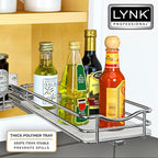 LYNK PROFESSIONAL® Pull Out Spice Organization for Cabinets - 4-3/8 inch Wide – Spice Rack for Inside Cabinets, Slide Out Spi