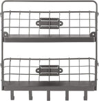 Spectrum Mail and Key Organizer for Wall, Vintage 2-Tier Mail Holder for Wall with 5 Key Hooks, Farmhouse Entryway Key and Ma