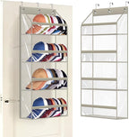 AOODA Clear Over the Door Hat Racks for Baseball Caps, Hold 48 Caps Hat Storage Organizer for Closet Wall, Deep Pockets Hangi