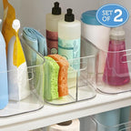 STORi Bliss 5-Compartment Plastic Cosmetics Storage Organizer, Set of 2 | Clear | Rectangular Divided Makeup Bin & Vanity Cad