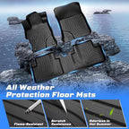 Sunsdrew Floor Mats for 2012-2015 Honda Civic Sedan, All Weather Car Mats Front Rear 2 Rows Floor Liners for Civic Accessories TPE Rubber Raised Edge (Not for Coupe)