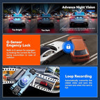 4K DashCam for Cars,4 Channel Car Dash Cam Front and Rear Inside with Voice Control,5G WiFi GPS, Night Vision, G Sensor, WDR,