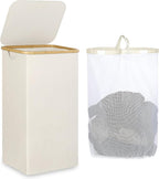 iEGrow Laundry Basket with Lid, 110L Large Laundry Hamper with Handle and Lid, Collapsible Clothes Basket Organizer with Remo