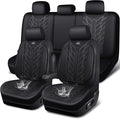 CAR PASS Leather Oxford Car Seat Covers Full Set,Heavy Duty Car Seat Covers Waterproof,Universal Fit for Trucks SUV Sedan Mos