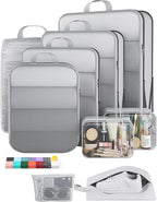 Veken 9/11 Set Compression Packing Cubes for Travel Essentials,Compressible Expandable Large Luggage Suitcase Organizer Bags 