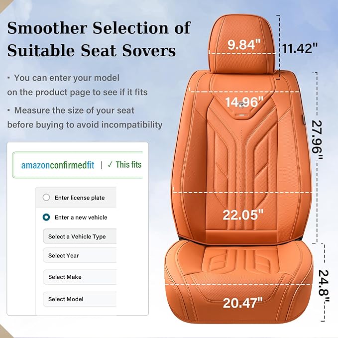 Coverado Seat Covers, Car Seat Covers Front Seats, Leather Seat Covers for Cars, Automotive Seat Covers Car Seat Protector Ca