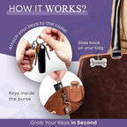 Women’s Bag Charm Key Finder, Car Keychain Hook, Cute Purse Organizer & Tote Bag Accessories, Gifts for Mom - Original