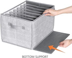 Zilink Upgraded Pants Organizer with Support Board Clear Jeans Organizer for Closet with 7 Grids Wardrobe Clothes Organizer f
