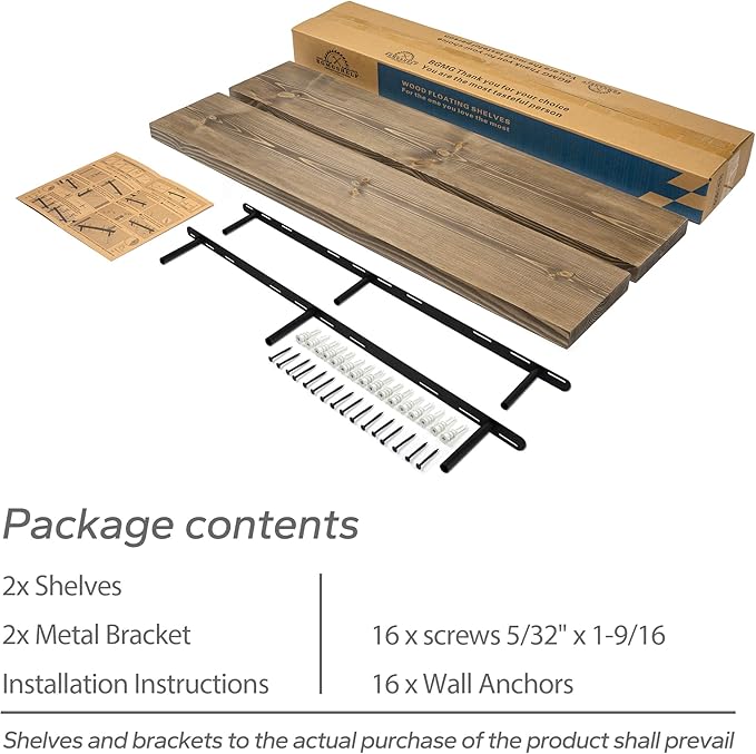 BGMG Floating Shelves for Wall 48 inch Long Set of 2,Wide Rustic Wooden Wall Shelves for Bathroom Living Room Bedroom Kitchen