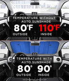 Big Hippo Windshield Sun Shade,Car Sun Shade Side Window as Bonus,Car Sunshade Windshield,Reflect Sunlight Heat and UV Rays, Protect Interior,Keep Vehicle Cool,Silver/Blue(55.16X 27.5inches)