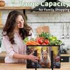Reusable Grocery Bags Heavy Duty Shopping Bags Foldable Large Tote Bags with Long Handles & Hard Bottom