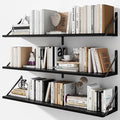 Floating Shelves for Wall, 36W x 8D Wide Bookshelf with Brackets Set of 3, Wood Wall Mounted Shelves for Living Room, Kitchen