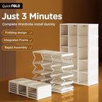 ANTBOX Portable Wardrobe Closet Storage Organizer for Clothes,Transparent Door Panels,Suitable for Living Room, Bedroom,Plast