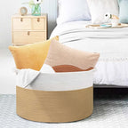 MEGASKET Extra Large Storage Basket, 22” x 22” x 14” Cotton Rope Bins for Storage, Wicker Baby Laundry Basket, Kids, Woven Ki