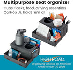 High Road CarHop Jr - Car Organizer with Cup Holders and Storage or Eating Tray for Car - Front Seat Organizer for Drivers and Back Seat Organizer for Kids and Adults