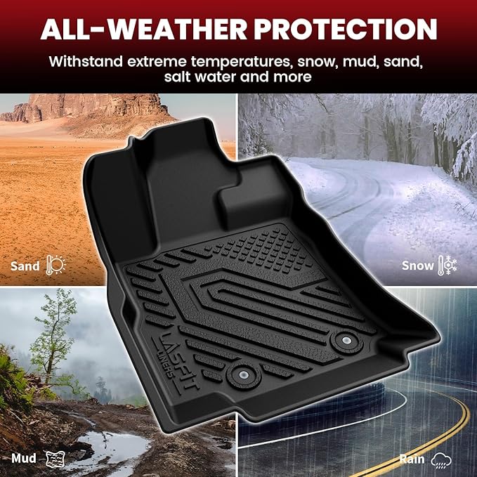 LASFIT Floor Mats & Backrest Mats & Cargo Mat for Subaru Ascent 2019-2026 7/8 Passenger, All Weather TPE Custom Fit Floor Liners for Subaru Ascent Full Set Accessories Car Mats,Black