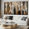 CHUDANHAO Black Line Wall Decor Brown Canvas Wall Art Figure Wall Decorations 29"x58" Large Pictures for Living Room Artwork 