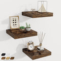 Fun Memories Square Floating Shelves for Wall, 9.3" W x 9.3" D x 1.4" H, Shelves for Wall with Invisible Brackets, Small Wood