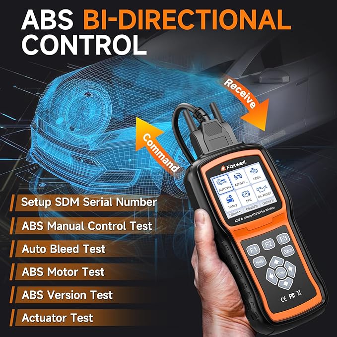 2026 FOXWELL NT630 Plus OBD2 Scanner with ABS and SRS, ABS Auto Bleed Scan Tool, Brake Code Reader with Live Data,