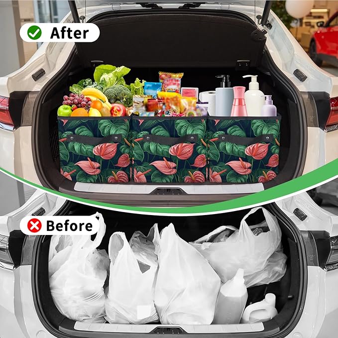 Reusable Grocery Bag, Foldable Large Shopping Tote Bag for Groceries Kitchen Picnic Car Trunk