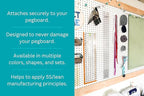 PegPro® 1" Hooks Kit for Modern Plastic or Metal Pegboard – Durable Plastic Pegboard Hooks - for Garage, Kitchen, Craft Room,