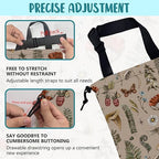 Car Garbage Bag Vintage Mushroom Forest Plants Drawstring Car Trash Bag Hanging for Back Seat with Adjustable Buckle Canvas Vehicle Trash Can Easy-to-Install