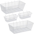 Sieral 4 Pcs Pegboard Baskets Metal Wire Shelf Baskets Peg Board Organizer Accessories Wall Mount Organizer Attachments for G