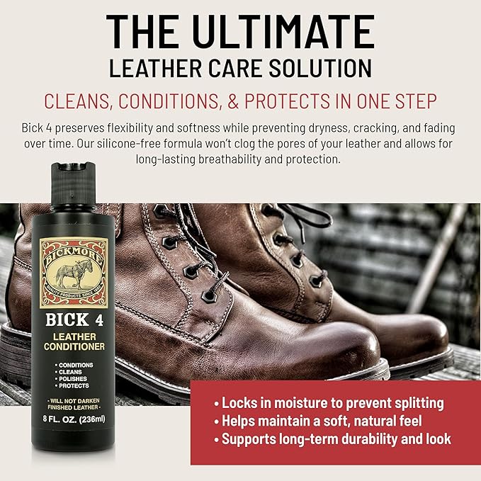 Bickmore Bick 4 Leather Conditioner 32 Fl Oz - Best Since 1882 - Leather Cleaner & Conditioner - Restore Polish & Protect All