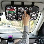 Skull Tactical Gear Organizer Car Sun Visor with Picture Holder Zipper Pouch Storage Bags with Adjustable Straps and Multi-Pocket Easy Installation Universal Fit for Most Cars SUV
