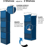 ABRA® 3 Shelf Hanging Locker Organizer for School, Gym, Work, Storage | Wide Shelves 6.5”x 9”| Eco-Friendly Fabric Healthy fo