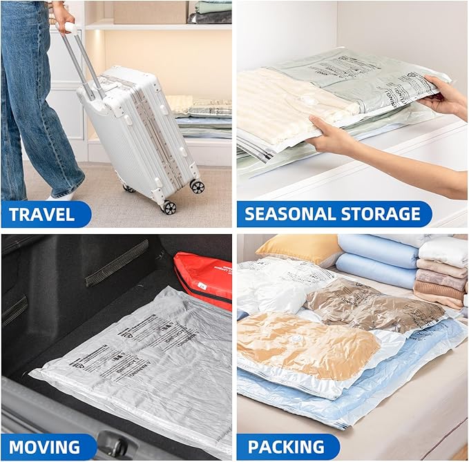 TAILI 16 Pack Vacuum Storage Bags for Comforter and Blankets, Jumbo Vacuum Seal Bags for Bedding 40x31 Inch, Space Saver Bags