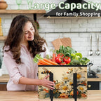 Reusable Grocery Bags Heavy Duty Shopping Bags Foldable Large Tote Bags with Long Handles & Hard Bottom