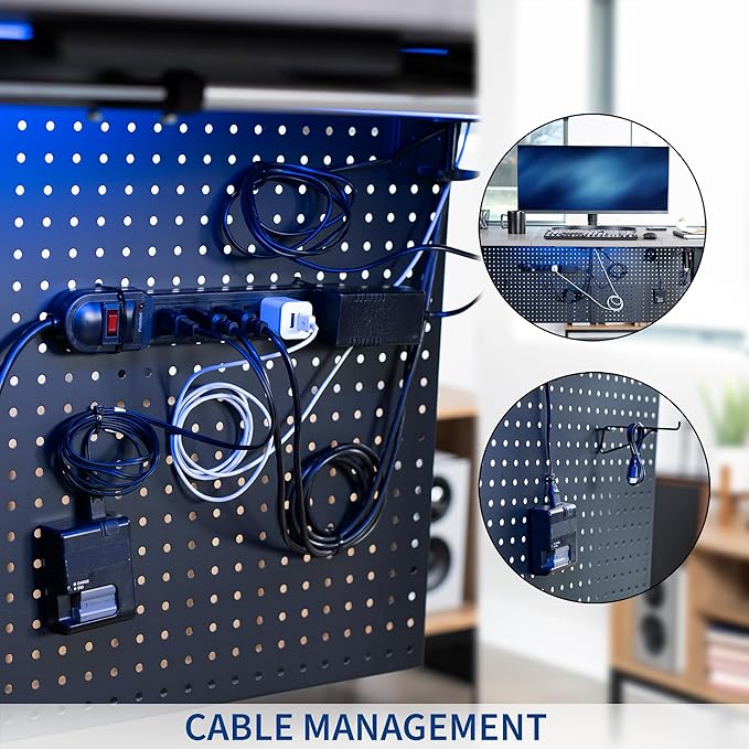 VIVO Steel Clamp-on Desk Pegboard, 30 x 24 inch Privacy Panel, Magnetic Peg Board, Office Accessory Organizer, Above or Below