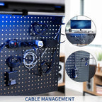 VIVO Steel Clamp-on Desk Pegboard, 30 x 24 inch Privacy Panel, Magnetic Peg Board, Office Accessory Organizer, Above or Below