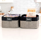 NaturalCozy Storage Baskets 16.8”x13”x7.6” Cotton Rope Woven Baskets for Organizing 3-Pack | Toy Storage Bins | Basket for Sh