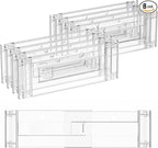 Yieach 8 Pack Clear Acrylic Drawer Divider 6 Inch High,Expandable from 14-20'',Adjustable Dresser Drawer Dividers for Baby Cl