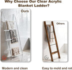 MESAILUP Blanket Ladder 5.6FT for Bathroom, 4 Tier Modern Decor Waterproof Blanket Holder for Living Room and Bedroom, Easy A