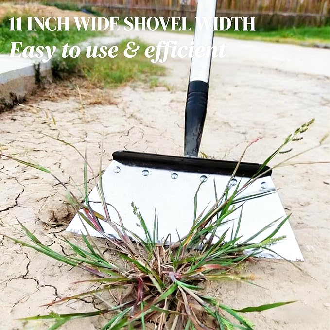 Multifunctional Garden Flat Shovel，57" Heavy Duty Stainless Steel Cleaning Tool with Adjustable Handle for Weeding, Lawn Edging, Snow/Ice Removal & Digging, Durable Outdoor Spade & Scraper