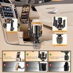 Tablet Holder for Car, 3 in 1 Cup Holder ipad Car Mount with Expander, Adjustable Base and Long Arm with 360°Rotation Phone ipad Holder Compatible for 4-12.9‘’ Tablet, All Smartphones and Most Bottles