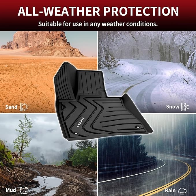 LASFIT Floor Mats for Lexus RX 2022 2021 2020 2019 2018 2017 2016 RX350 RX450h, All Weather Floor Liners Custom Fit TPE Car Mats Front & Rear Mats, Black