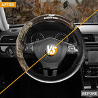 Mossy Oak Camo Steering Wheel Cover, Durable Grip Car Steering Cover, Universal Fit 14.5"–15.5" - Made with Premium Brown PVC