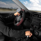 BDK Steering Wheel Cover -SootheGrip MassageTouch - Comfort Massage Grip - Protection and Control- Black & Burgundy