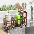 Cisily Kitchen Sink Caddy, Sponge Holder for Kitchen Sink, Kitchen Sink Organzier and Storage with High Brush Holder, Rustpro