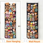 Ofiray-home Over The Door Stuffed Animal Storage, Cotton Toy Organizer for Storage Plush Toys, Stuffed Animal Holder with 4 L