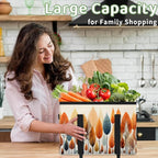 Reusable Grocery Bags Heavy Duty Shopping Bags Foldable Large Tote Bags with Long Handles & Hard Bottom