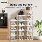 Vertical Shoe Rack, 6 Tiers Stackable Shoe Rack for Closet, Tall Standing Shoe Organizer, Small Shoe Shelf for Narrow Places 