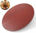 24" Walnut Wood Lazy Susan for Table Top, Large Turntable Rotating Serving Tray for Counter Top Solid Wooden Round Lazy Susan