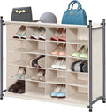 STORAGE MANIAC Stackable Shoe Cubby Organizer, Free Standing Shoe Cube Rack for Entryway, Bedroom, Apartment, Closet, 20-Cube